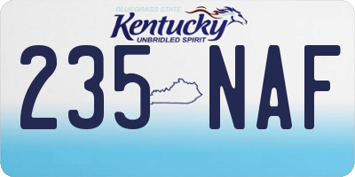 KY license plate 235NAF