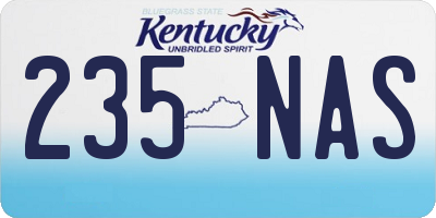 KY license plate 235NAS