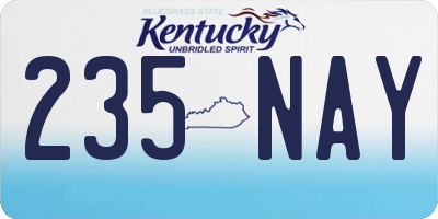 KY license plate 235NAY