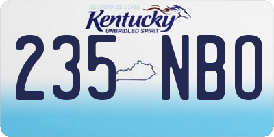 KY license plate 235NBO