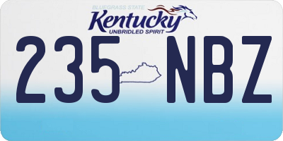 KY license plate 235NBZ