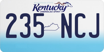 KY license plate 235NCJ