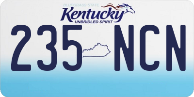 KY license plate 235NCN