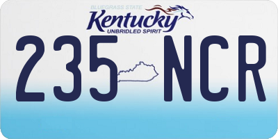 KY license plate 235NCR