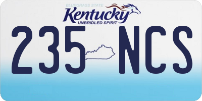 KY license plate 235NCS