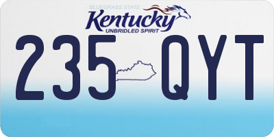 KY license plate 235QYT
