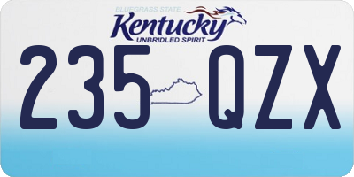 KY license plate 235QZX