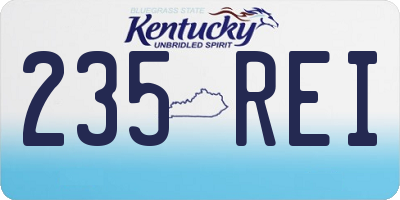 KY license plate 235REI