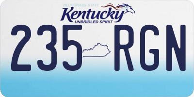 KY license plate 235RGN