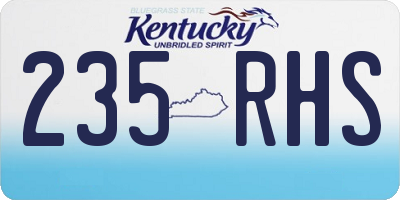 KY license plate 235RHS