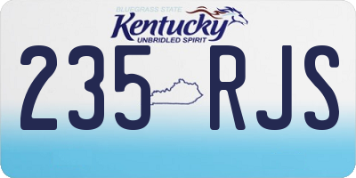 KY license plate 235RJS