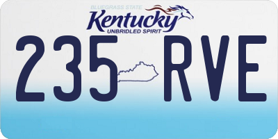 KY license plate 235RVE