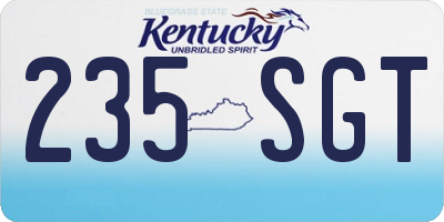 KY license plate 235SGT