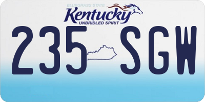 KY license plate 235SGW