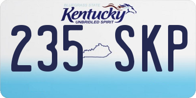 KY license plate 235SKP