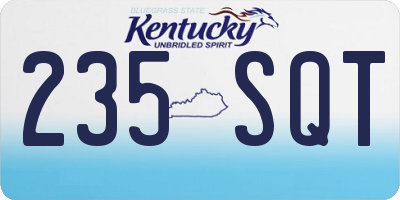 KY license plate 235SQT