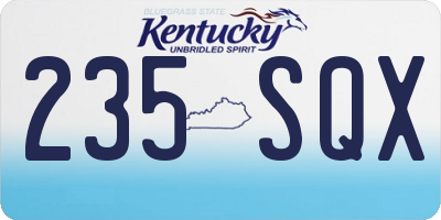 KY license plate 235SQX