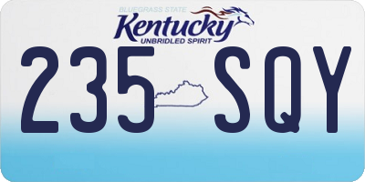 KY license plate 235SQY
