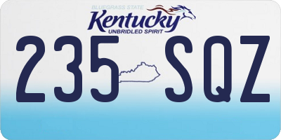 KY license plate 235SQZ