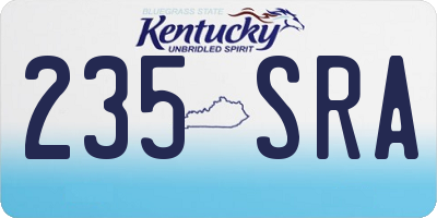 KY license plate 235SRA