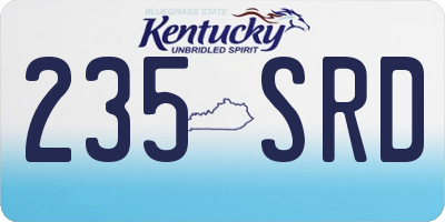 KY license plate 235SRD