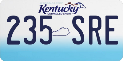 KY license plate 235SRE