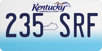KY license plate 235SRF