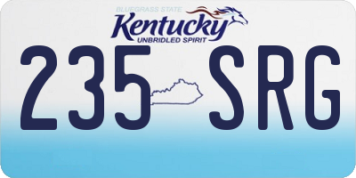 KY license plate 235SRG