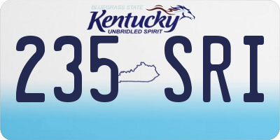 KY license plate 235SRI