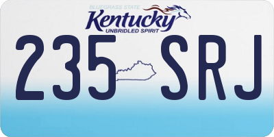 KY license plate 235SRJ