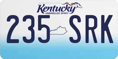 KY license plate 235SRK