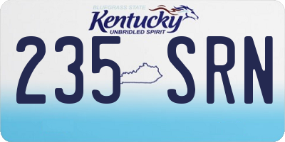 KY license plate 235SRN