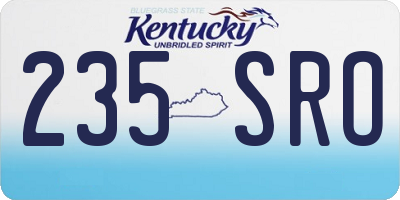 KY license plate 235SRO