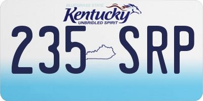 KY license plate 235SRP