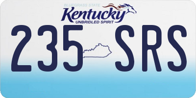 KY license plate 235SRS
