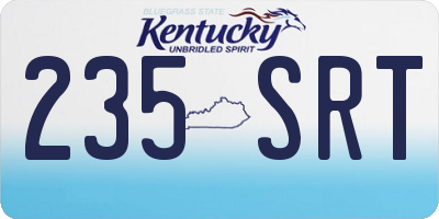 KY license plate 235SRT