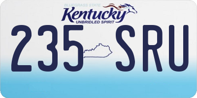 KY license plate 235SRU