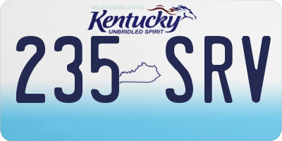 KY license plate 235SRV