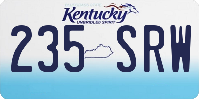 KY license plate 235SRW