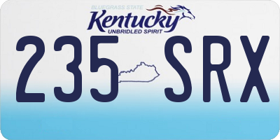 KY license plate 235SRX