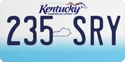 KY license plate 235SRY
