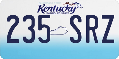 KY license plate 235SRZ