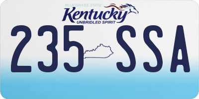 KY license plate 235SSA
