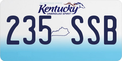 KY license plate 235SSB