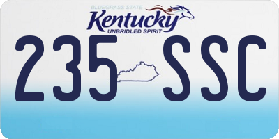 KY license plate 235SSC