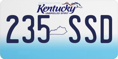 KY license plate 235SSD