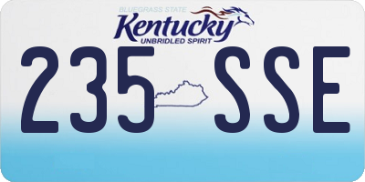 KY license plate 235SSE