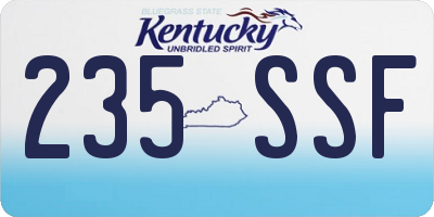 KY license plate 235SSF