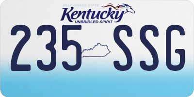 KY license plate 235SSG