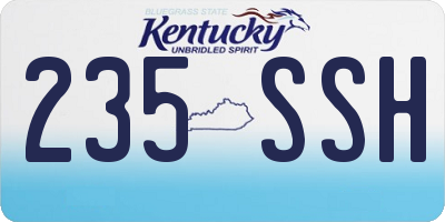 KY license plate 235SSH